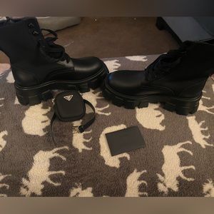 Prada monalith boots.